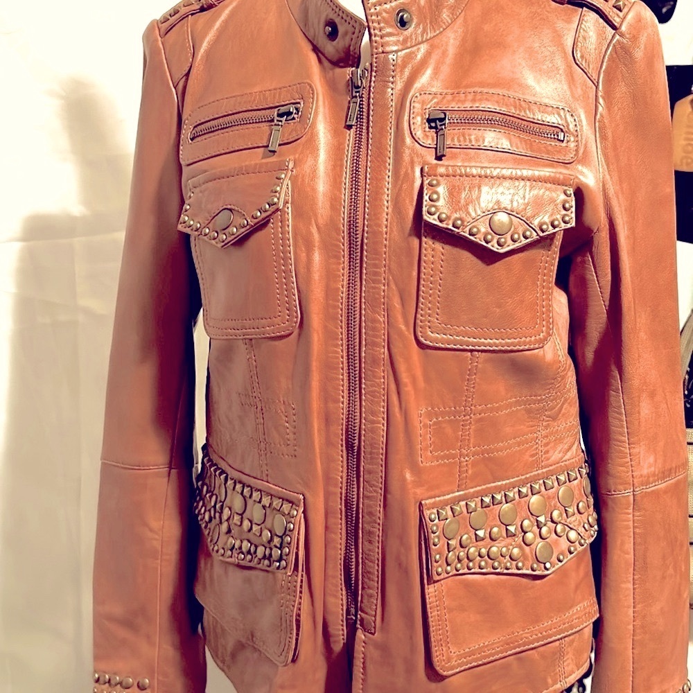 💙NWOT💙Tasha Polizzi💙 Studded Leather Jacket💙 - Picture 4 of 15